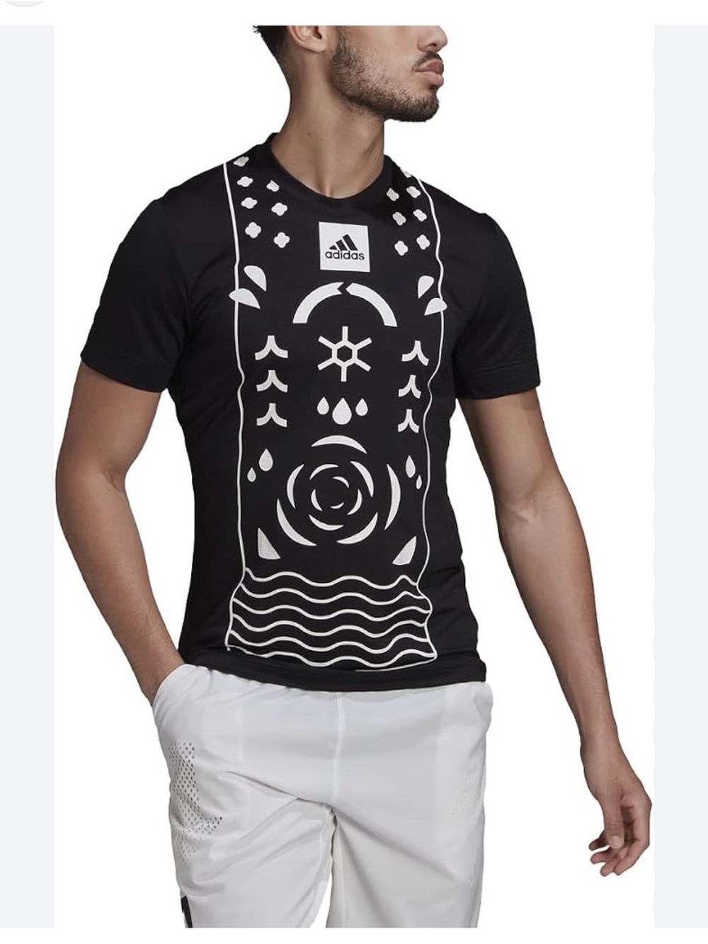 ADIDAS MEN'S PARIS HEAT.RDY TENNIS FREELIFT TEE BLACK SHIRT